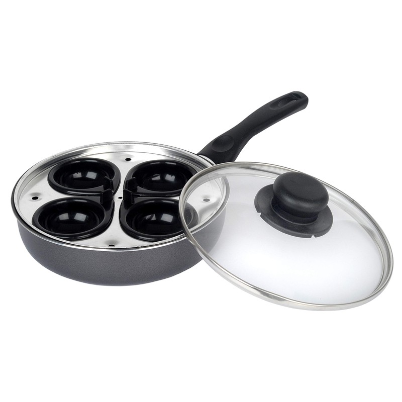 Sapphire P063 20 cm 4-Cup Egg Poacher , Black