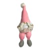 Homeroots 30" Pink and White Fabric Christmas Standing Gnome Tabletop