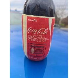 Vintage COKE Coca-Cola 16 Oz Bottle w/ Styrofoam Label and Metal Cap Rare