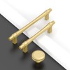Amerdeco 10 Pack Brushed Gold Cabinet Pulls 3.75 Inch(96mm) Hole