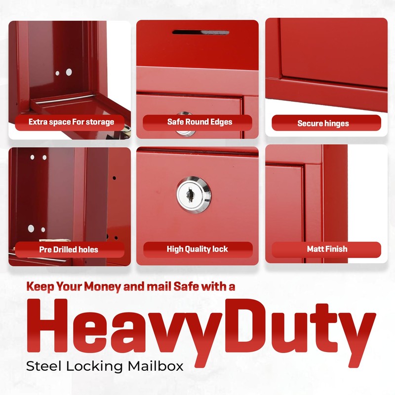 Metal Donation Box-Suggestion Box with Slot and lock-Cash Lock box