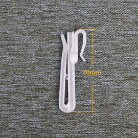 Kuasting 30 pcs Adjustable Curtain Hooks Plastic Toughness Depth Pinch Pleat Drapery Hooks for Pleated Drapes Shower Curtain Hooks(70mm)
