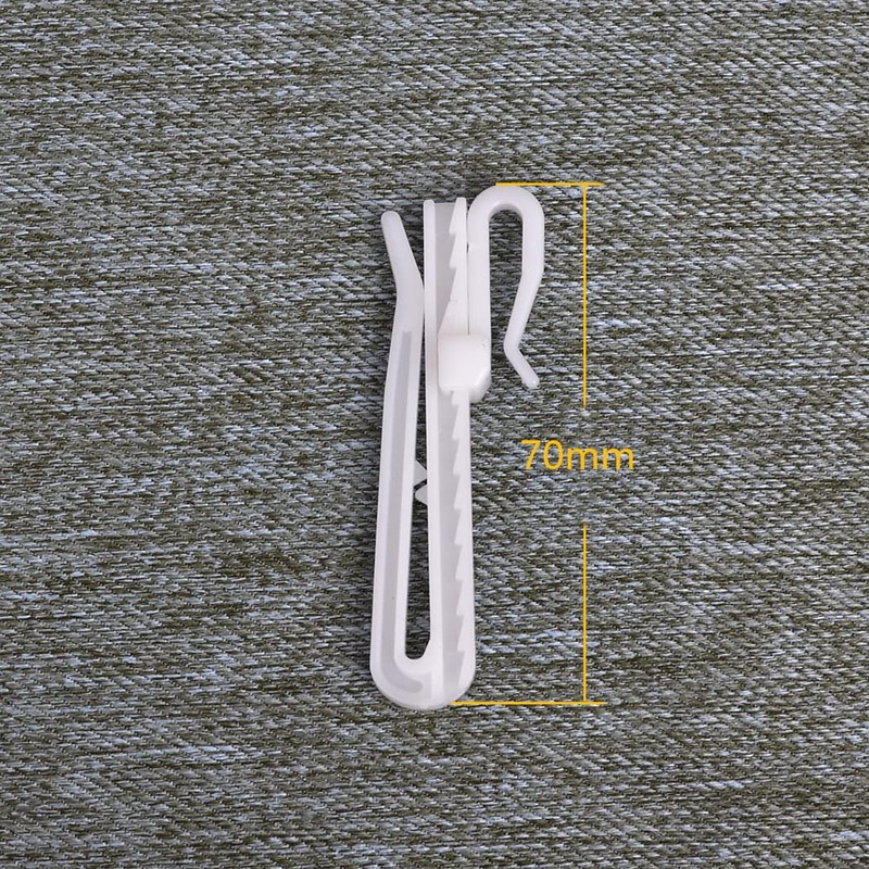 Kuasting 30 pcs Adjustable Curtain Hooks Plastic Toughness Depth Pinch