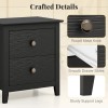 Costway Modern Nightstand with Storage 2 Drawers and Support Legs