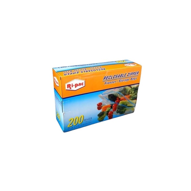 Gallon Size Zipper Bag, Freezer & Storage Bag 10-9/16”x11”, 200