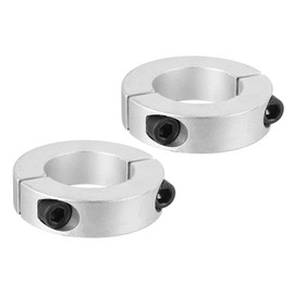 PATIKIL Split Adjustment Rings 50 mm Boring 85 mm OD 22 mm Thickness, Pack of 2 Aluminium Alloy Depth Stop Rings Clamp with Grub Screw for the Mechanical Engineering Industry, Silver