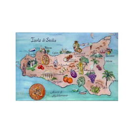 CafePress Map Of Sicily Rectangle Magnet, 3"x2" Refrigerator Magnet