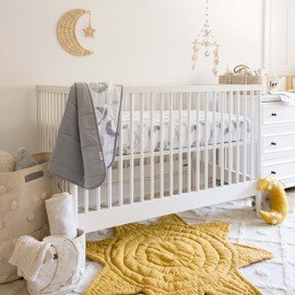 Burt's Bees Baby Essential Organic Cotton Fitted Crib Sheet, Breathable for Boy Girl Standard Crib & Toddler Mattresses