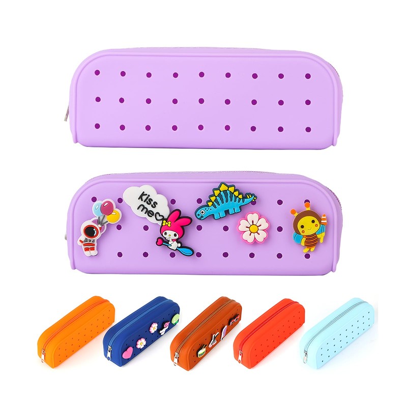 RSRSLEII Cute Silicone Makeup Brush Holder with Holes, Soft Portable