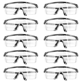 DUTIFUL Safety Glasses, Pack of 10, Safety Glasses, Safety Glasses, Transparent Safety Glasses for Glasses Wearers