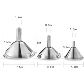 VICMAT Stackable Small Funnel, Stainless Steel Funnel, Stainless Steel Funnel Filter Set for Transfer of Liquid Ingredients