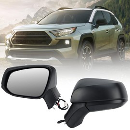 Left Driver Side Mirror Compatible with Toyota RAV4 2019 2020 2021 2022 2023 2024 Power Manual Folding Non-Heated Door Rear View Mirrors 3 Pins