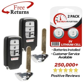 Extra-Partss 2 For 2016 2017 Honda Accord Keyless Entry Smart Remote Car Key Fob 5b rs