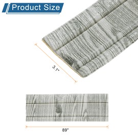 HARFINGTON 2pcs 3D Wall Edging Self-Adhesive 89"x3.1" Flexible Peel and Stick Molding Trim for Wall Mirror Door Wardrobe Gap Sealing Frame Lines, Grey