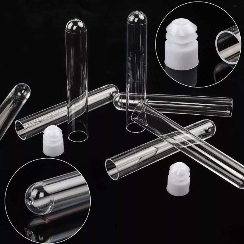 Depepe 60pcs Claro Tubos De Plástico Con Tapas De Prueba