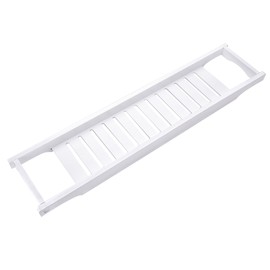 Modern White Color MDF Bath Tray Bathtub Storage Rack Shelf Organizer Wine Glass Holder