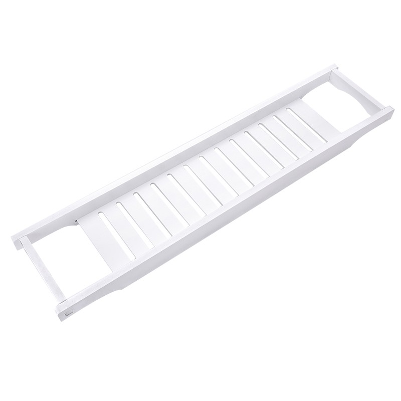 Modern White Color MDF Bath Tray Bathtub Storage Rack Shelf