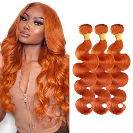 24 26 28 inch Orange Bundles Human Hair 350 Bundles Ginger Orange Body Wave Bundles Unprocessed Brazilian Remy Ginger Orange Human Hair Bundle for Women