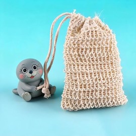 Bolsa Jabon Espumante Lino Algodón Cordón Colgante Exfoliante Natural - Suave Piel Viaje Gimnasio Accesorio Baño Ecológico