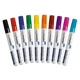 Legamaster Whiteboard Marker Set - Multi-Coloured - 10 Whiteboard Pens - Round Tip 1.5-3 mm - Whiteboard Pen Dry Wipe - for Whiteboards, Flipcharts, Magnetic, Memo Boards - Sketchnotes