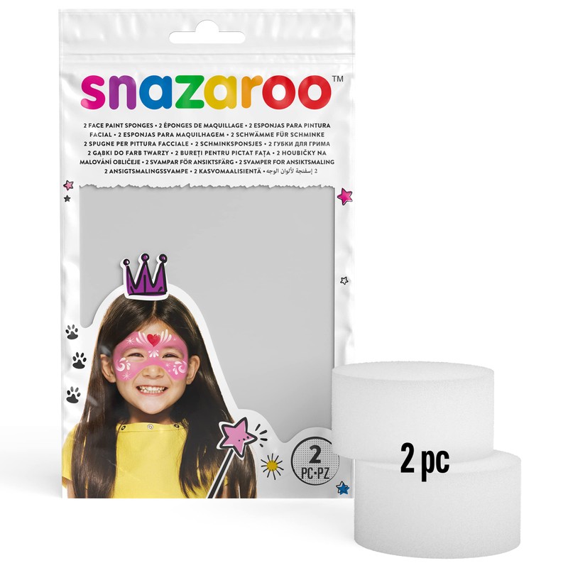 Snazaroo SZ1198010 Face Paint High Density Sponges, 2 Pcs, White,