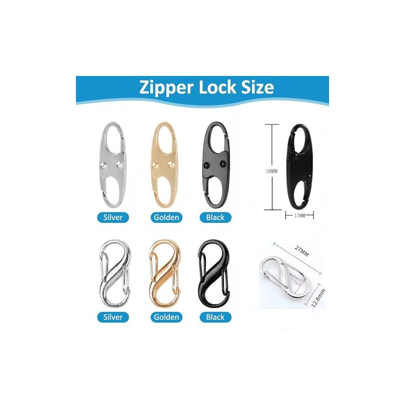 YYingYYue Zipper Clip, Zipper Pull, Anti-Theft, Small Carabiner, Replacement Keychain,