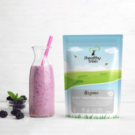 TheHealthyTree Company Organic Whey Protein Powder (300g) - Grass Fed Unflavoured Organic Protein Powder by TheHealthyTree Company - Low Carb Natural Protein for Muscle Growth & Recovery