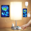 【Upgraded】Bedside Table Lamp Touch Control, with USB C+A Charging Ports