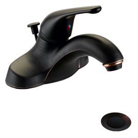 Designers Impressions 654685 Oil Rubbed Bronze Single Handle Lavatory Bathroom Vanity Faucet - Bathroom Sink Faucet with Matching Pop-Up Drain Trim Assembly