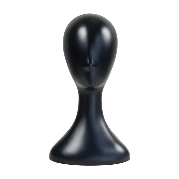 Studio Limited Cabeza de maniquí de plástico profesional (negro), soporte de peluca para mujer duradero