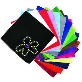 Dog in the Closet, Lime & Purple Flower - Rhinestone Dog Bandana - Choice of Color