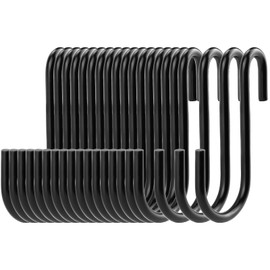 zeyedemo 20PCS S Hooks Stainless Steel Hooks Hanging Hooks Small Heavy Duty Hooks S Shaped Multi-Purpose Hooks for Home Kitchen Office Workshop Bathroom and Bedroom