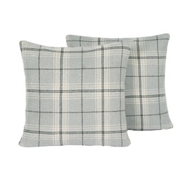 OHS Cushion Covers 2 Pack, 45x45 Woven Check Cushion Covers for Cushion Inserts Sofa Throw Pillows Comfy Soft Decorative, Charcoal Grey Set of 2