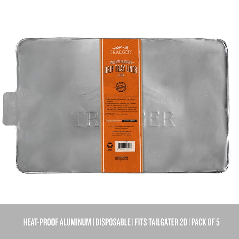 Traeger Grills BAC408 Tailgater Drip Tray Liner Grill Accessory, 5