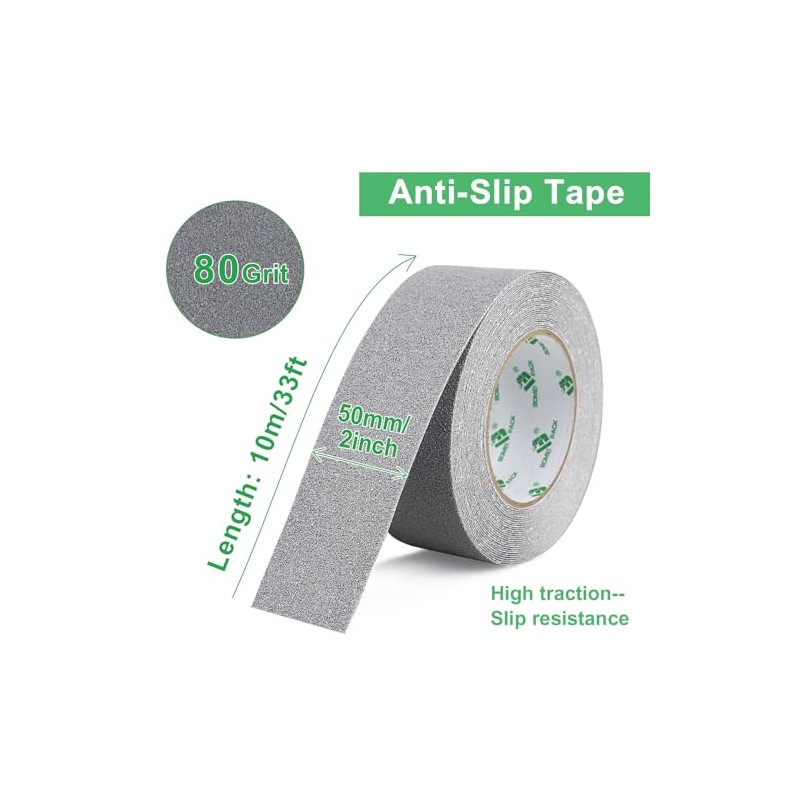 Bomei Pack Rollos Cinta Antideslizante 50mm X10m Adhesiva Escaleras Peldaños