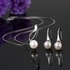 PUPILLEMON 925 Sterling Silver Pearl Necklace and Earring Set, Freshwater