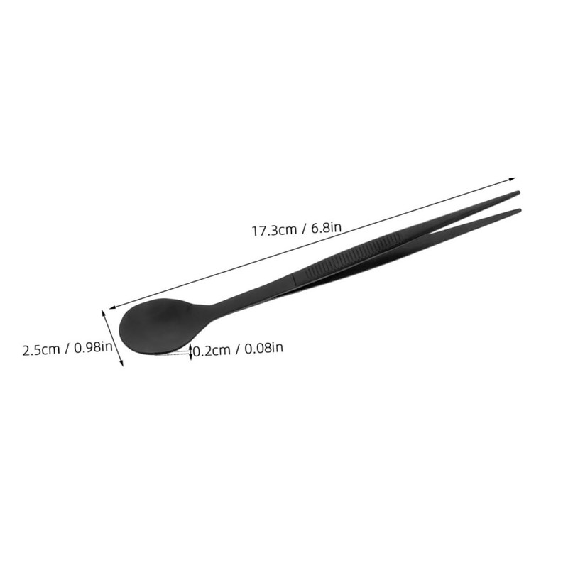 Mobestech 2Pcs Stainless Steel Tasting Spoon and Tweezers Cold Dish