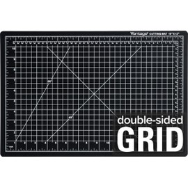 Dahle Vantage 10791 Double-Sided Premium Self-Healing Cutting Mat, 12"x18", 1/2" Grid, 5 Layers for Max Healing, Perfect for Crafts & Sewing, Black