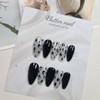 Black leopard handmade nail tip - Petit round / 블랙호피