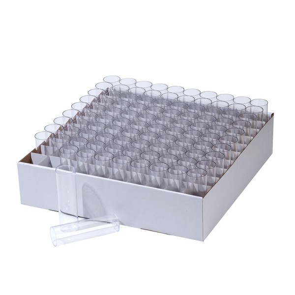 100Pcs Biologix Drosophila Vials with Trays, 25 x 95mm Narrow