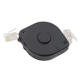 Maxar Modular Cord, Phone Wire, Winding Type, 3.8 ft (1.2 m), Black, 6 Poles, For 2 and 4 Cores