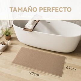 Alfombra De Baño Tejida Con Forma De Gofre,La Alfombra De Piso Con Diseño De Gofre Bohemio Es Antideslizante Y Muy Absorbente,Lavable a Máquina,Apto Para Baño,Cocina,Pasillo,Marrón, 24"x36"（61x92cm）