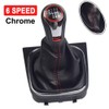 Kakulkomen Manual Car 6 Speed Chrome Leather Gear Shift Knob