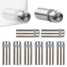 Joyan 10pc Screw Spacer Sign Holder, Stainless Steel Post Mount, Glass Display Fixing, Signs, Frames, Posters (12x30mm)