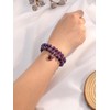 Jovivi Amethyst Heart Bracelets for Women 2pcs 8mm Natural Amethyst