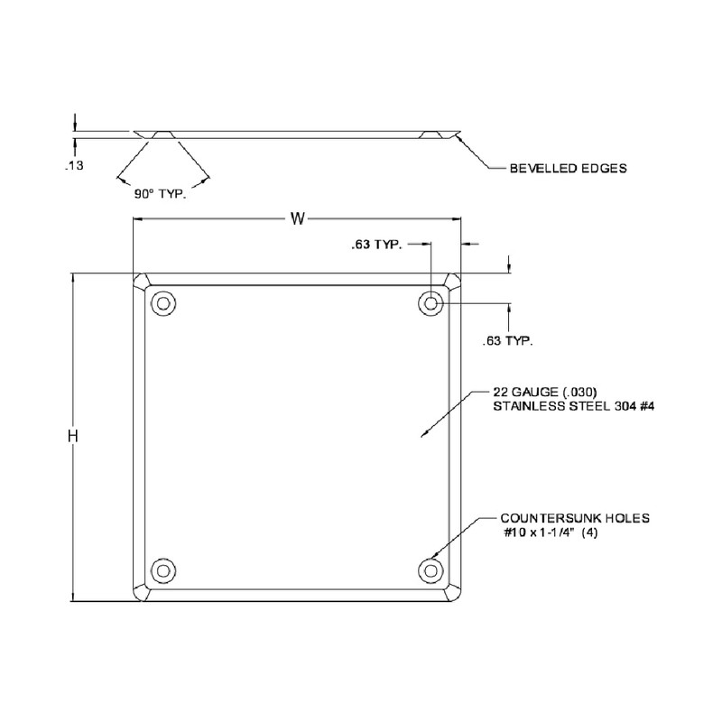 Acudor UCSS Universal Stainless-Steel Cover Plate – Surface-Mount Access Panel
