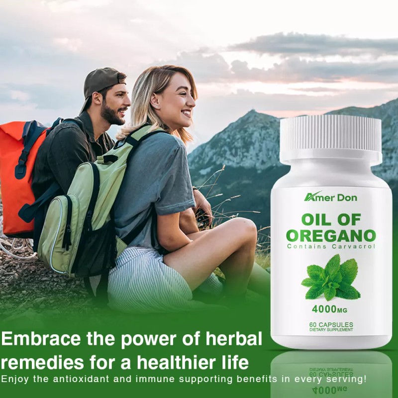 4000mg Pure Wild Oregano Oil Capsules High Strength Carvacrol 100%