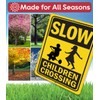 Metal Sign - Slow Children Crossing - Kids Crossing Sign