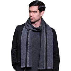 Mucros Weavers Men’s Tweed Scarf - Soft Donegal (Dark Gray)