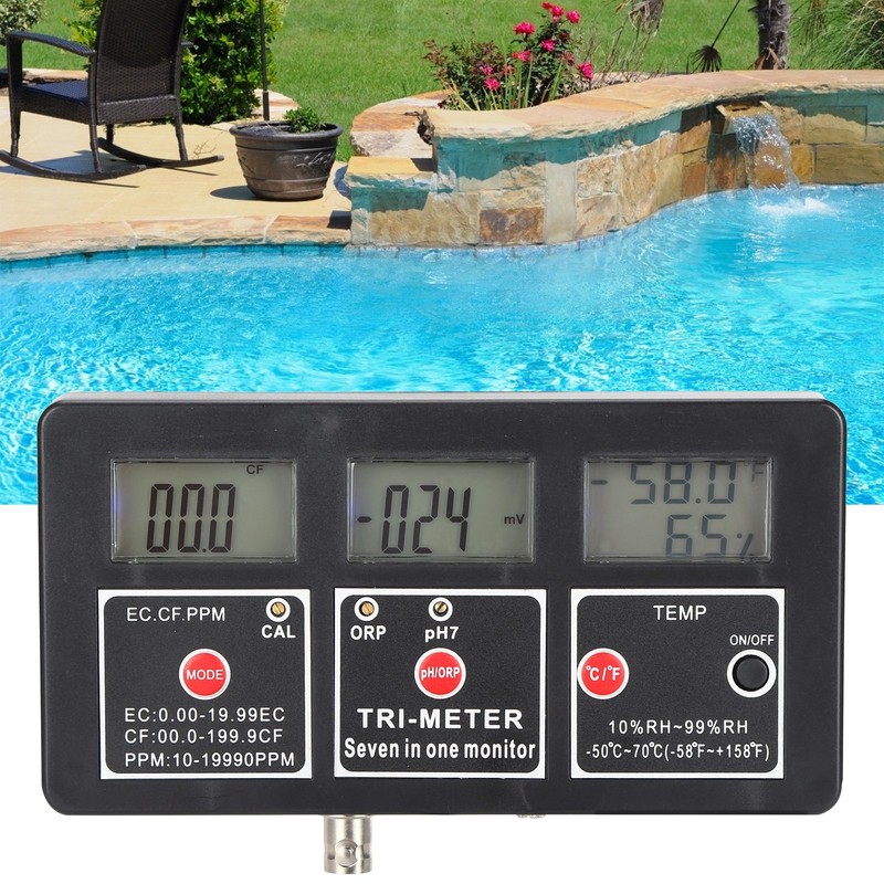 PH‑218 7 in 1 Water Quality Tester PH/TEMP/EC/CF/TDS/OPR/RH Water Meter